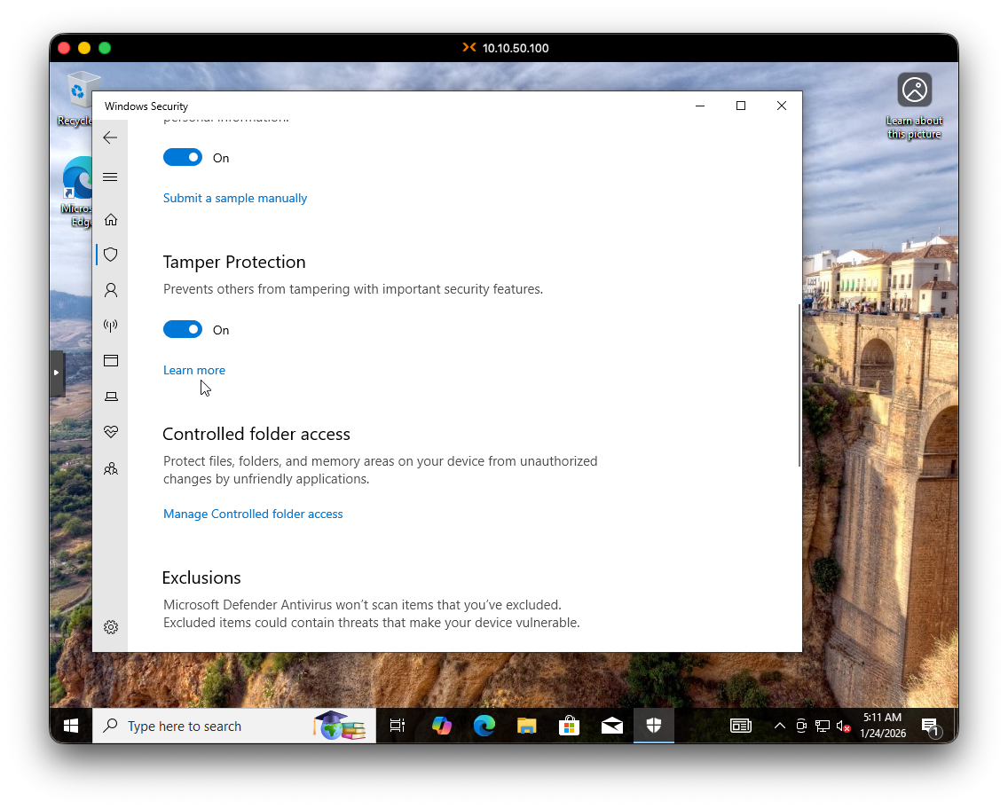 Tamper Protection Options